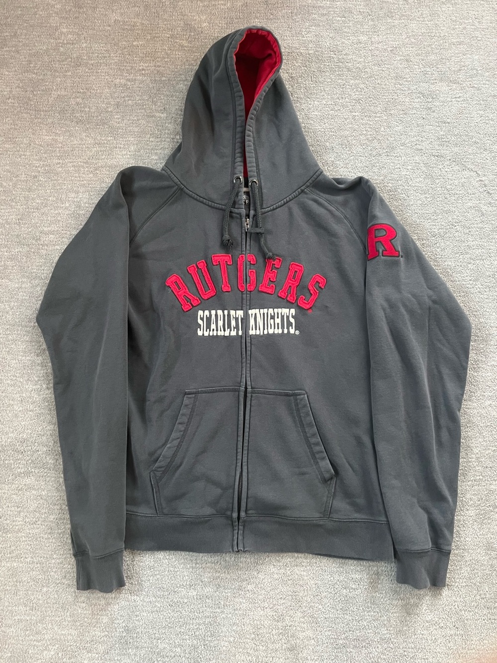 Campus Heritage Rutgers Scarlet Knights Gray Zip Hoodie Sz. XXL